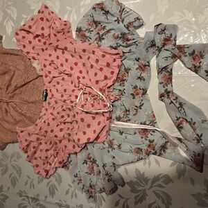 Floral and Strawberry Print Blouses